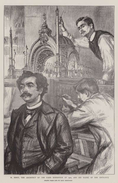 M Binet，1900年巴黎展览的建筑师，以及他的入口模型 作者 查尔斯·保罗·雷诺德